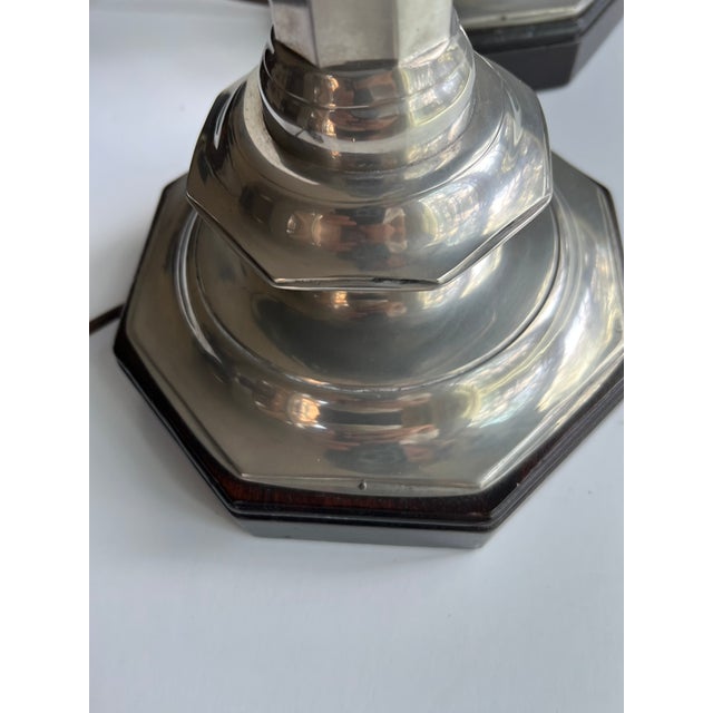 Knob Creek of Morganston Vintage Candlestick Table Lamps For Sale - Image 4 of 5