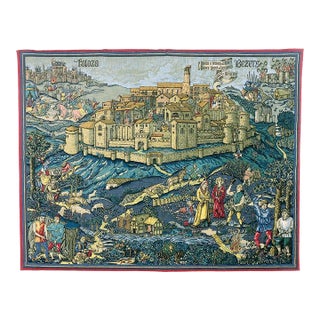 La Ville De Cordes Silkscreen Tapestry - 112 X 142 Cm (3'8" X 4'8") - Requires Rod Size 4 For Sale