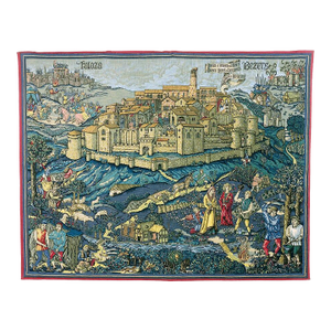 La Ville De Cordes Silkscreen Tapestry - 112 X 142 Cm (3'8" X 4'8") - Requires Rod Size 4