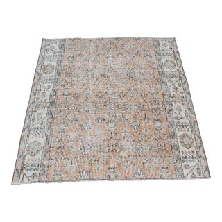 Distressed Turkish Area Rug - 48"x53" For Sale