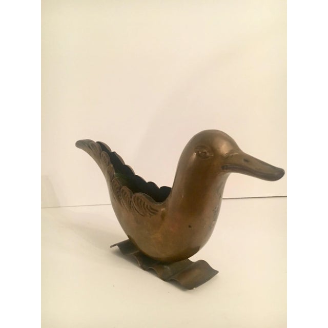 Mid-Century Modern Mid-Century Brass Bird Urn Vase For Sale - Image 3 of 6