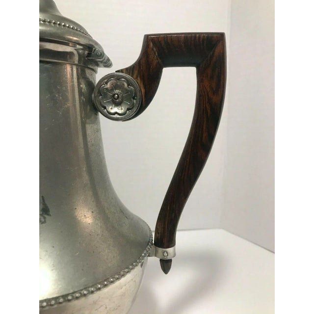 Metal Antique Art Deco Pewter "Les étains L’île De France" Malta Coffee Pot & Creamer Set- 2 Pieces For Sale - Image 7 of 9