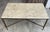 Vintage 1960s coffee table White marble top with gray veining in very good condition with minimal imperfections Gilt brass...