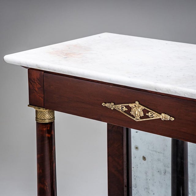 Brown Empire Wall Console with Marble Top, 1800s For Sale - Image 8 of 10