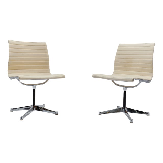 Vintage EA 105 Aluminum Chairs by Charles & Ray Eames for Vitra, 1970s, Set of 2 For Sale