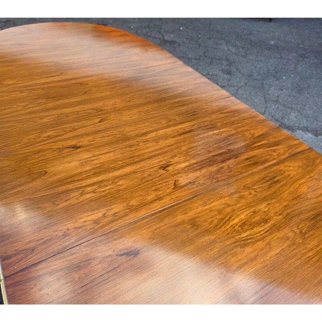 Vintage Karges Furniture Rosewood Oval Top Neoclassical Style Oval Extending Dining Table For Sale - Image 10 of 10