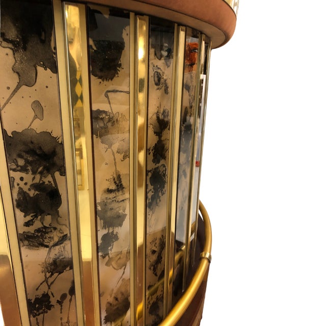 Semi-Circular Bar in Wood and Brass, 1960s For Sale - Image 3 of 10