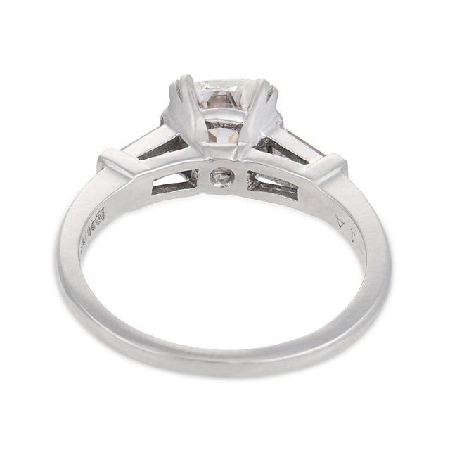 Mid Century Gia 1.02 Carat Old Mine Cut Diamond Platinum Engagement Ring, Size 6 For Sale In Los Angeles - Image 6 of 8