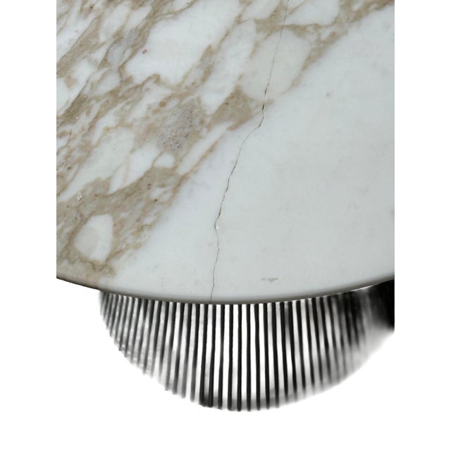 Vintage Platner Wire Base Coffee Side Table With Round Marble Top For Sale - Image 9 of 9