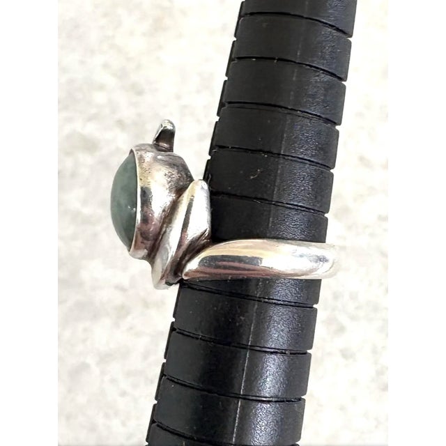 Vintage Sterling Silver Aquamarine Ring, Size 6.75 For Sale - Image 4 of 7