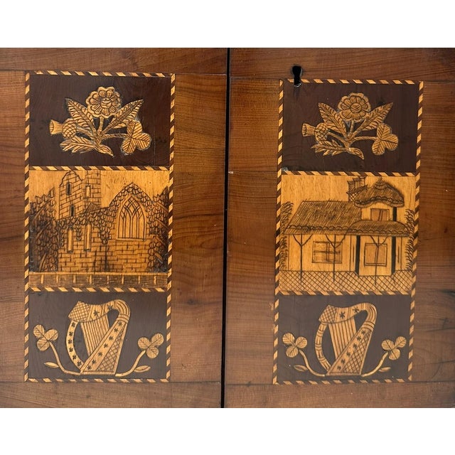 Antique Irish Castle Ruins Killarney Killarneyware Arbutus Wood Jewellery Casket For Sale - Image 13 of 17