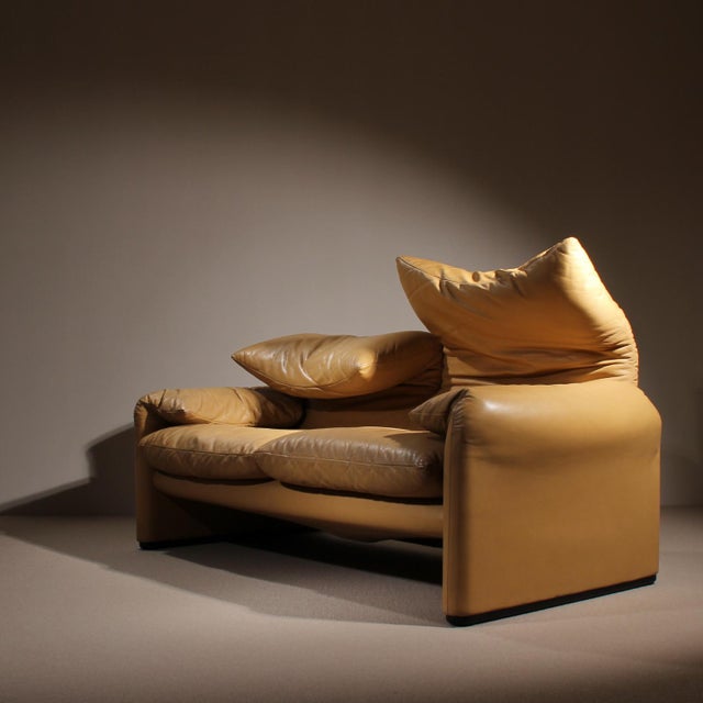 Maralunga Seating Group in Leather by Vico Magistretti for Cassina, Italy, 1973, Set of 3 For Sale - Image 9 of 18