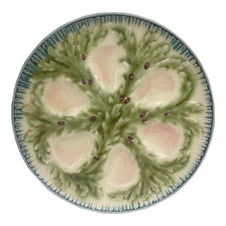 French Majolica Oyster Plate Choisy-Le-Roi, Circa 1880 For Sale