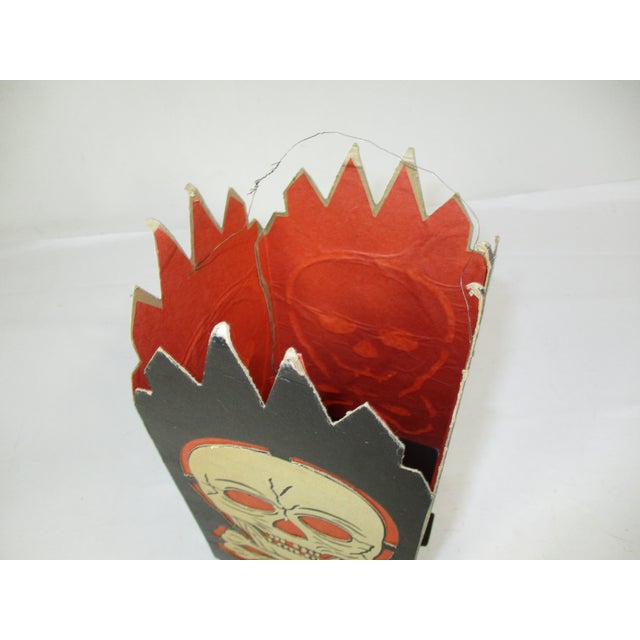 Vintage Halloween Skull and Crossbones Lantern For Sale - Image 9 of 16