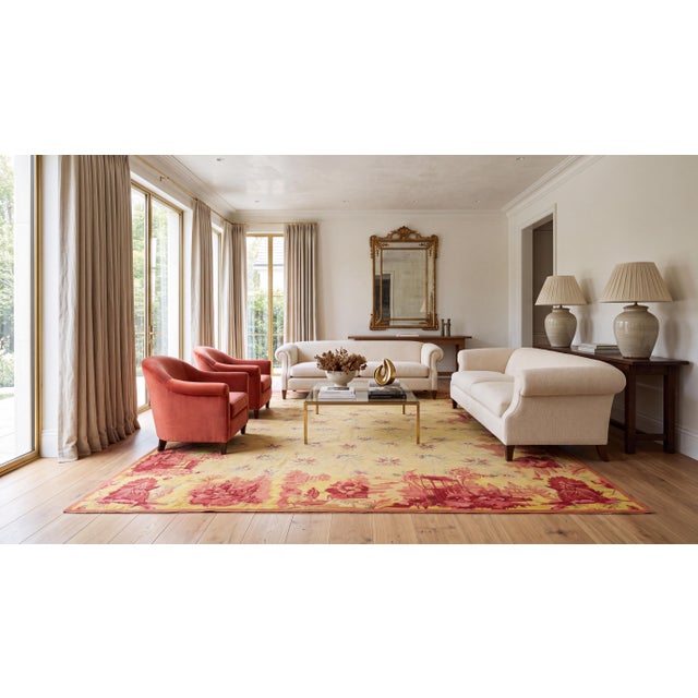 Bring timeless French elegance and warm, vibrant charm into your space with this exquisite vintage wool rug. Crafted with...