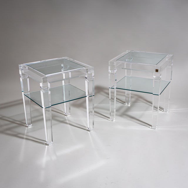 Acrylic Glass Side Tables from Fabianart, Rome / Italy, 1990s, Set of 2 For Sale - Image 4 of 10