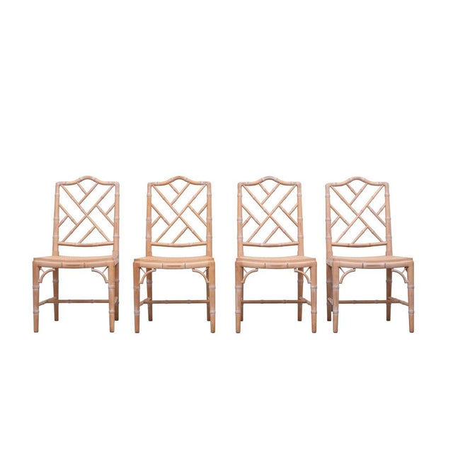 Regency Chippendale Chinese Chairs with Woven Cane, 1970s, Set of 4 For Sale - Image 12 of 12