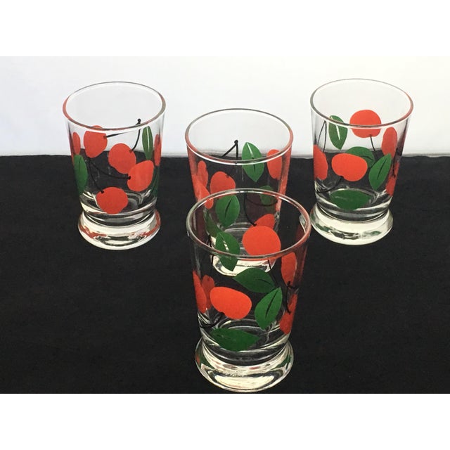 Vintage Cherry Patterned Juice Glasses Set of 4 Chairish