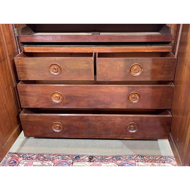 antique Victorian English Wardrobe in Mahogany, 1800s For Sale - Image 14 of 18