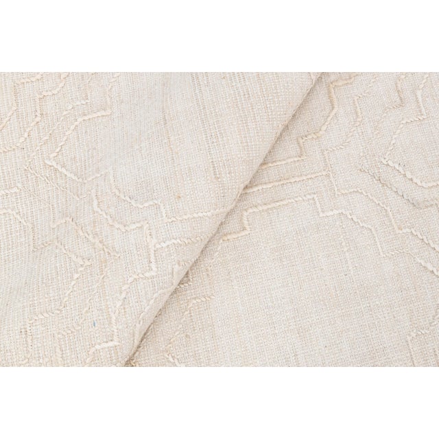 Bohemian White Jute Flatweave Rug Hand Woven, Boho Scandinavian Decor 6x9Ft. For Sale - Image 6 of 12
