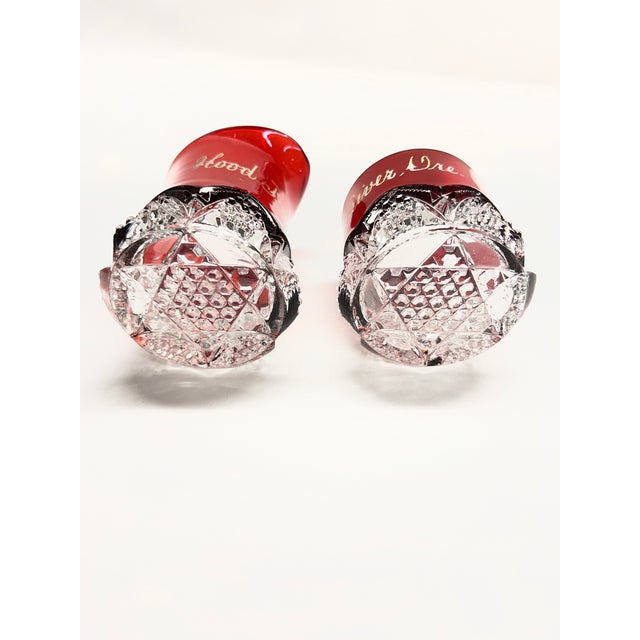 American 1920s Ruby Flash Creamer Sugar Set of 2 For Sale - Image 3 of 4
