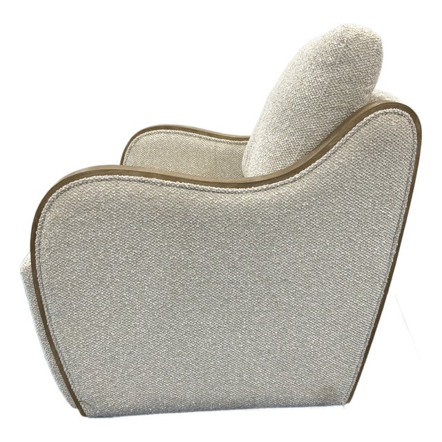Modern Swivel Chair - Nubby Cream For Sale