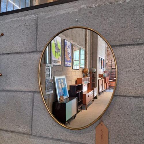 Mirror with Brass Frame, Denmark, 1960 For Sale - Image 6 of 7