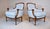 An exquisite pair of Louis XVI style Bergere chairs by Baker Furniture, fully restored with new powder blue cotton...