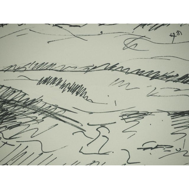 Roger Crusat, Village au loin, Crayon For Sale - Image 4 of 6
