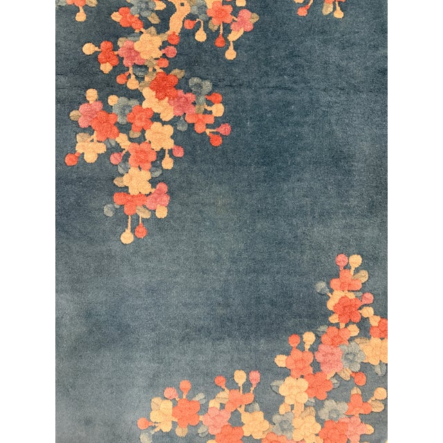 Art Deco Mid-20th Century Chinese Art Deco Oval Rug 2'7" X 4'5" For Sale - Image 3 of 9