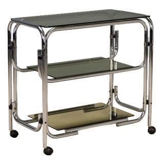 Vintage Silver Bar Cart, 1970s For Sale