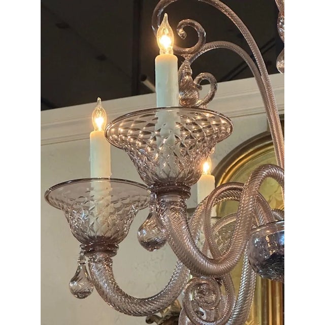 Vintage Amethyst Murano Chandelier For Sale In Dallas - Image 6 of 8