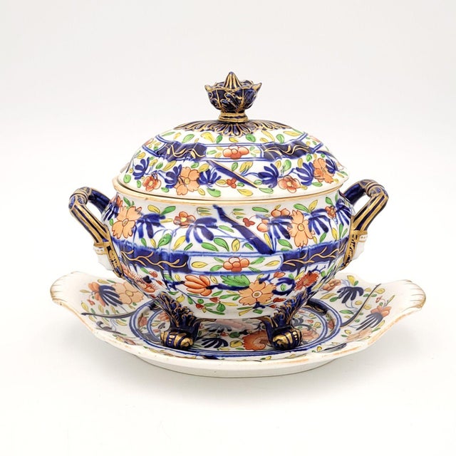 Early 19th Century Pair of Coalport Sauce Tureens, England Circa 1825 For Sale - Image 5 of 12