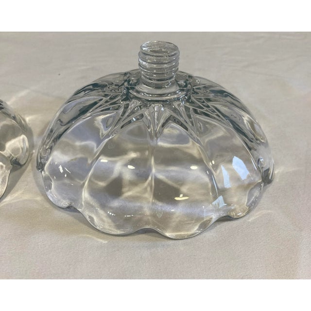 1960s Vintage Cut Glass Candle Guards, Set of 2 For Sale - Image 4 of 7