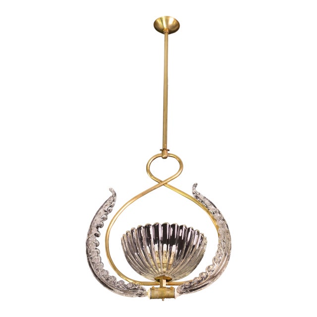 1940s Art Decò Barovier and Toso Chandelier, 1940s For Sale