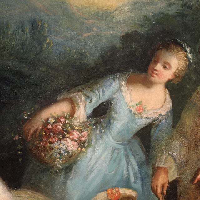 Rococo Gallant Party, 1750, Oil on Canvas, Framed For Sale - Image 11 of 15