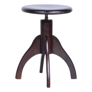 Art Deco Piano Stool in Beech and Iron, Czech, 1940s For Sale