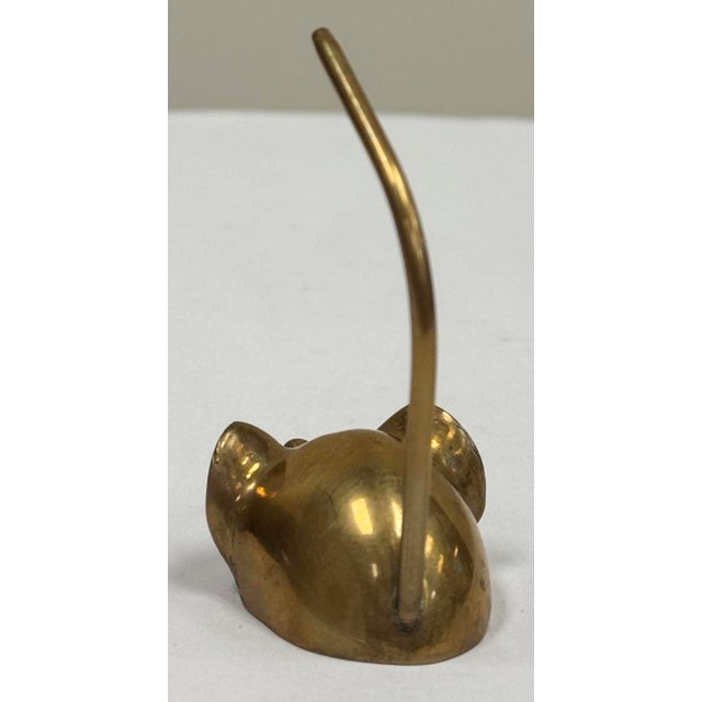 Mid 20th Century Vintage Brass Mouse Ring or Receipt Holder For Sale - Image 5 of 5