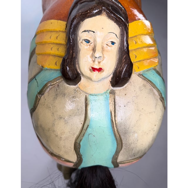 Large Hand-Carved Wooden Carousel Horse, 1920s For Sale - Image 8 of 10