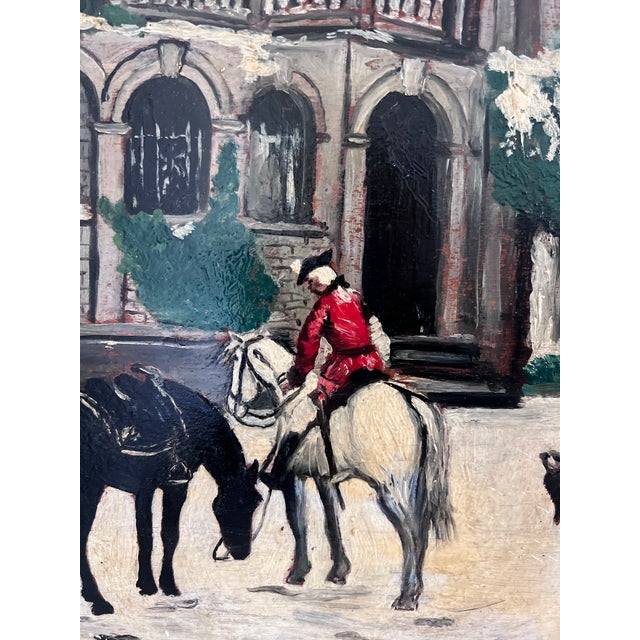 Carl Hoffman Original Oil Painting Horse Rider Dog Vintage European Landscape For Sale In Jacksonville, FL - Image 6 of 12