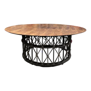 Custom 80" Walnut Table With Reclaimed Pedestal Iron Base