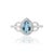 American Chic Natural Aquamarine & Diamond Cocktail Ring Size 9 in 14k White Gold For Sale - Image 3 of 14