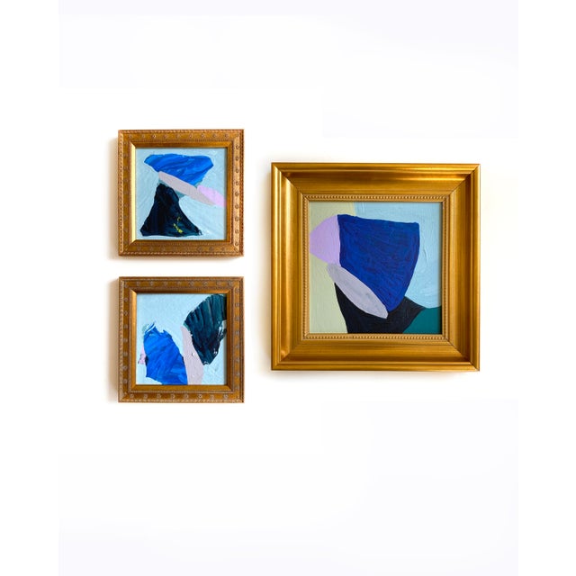 "Stacking Rocks #3" 2026 Framed Painting With Vintage Frame For Sale - Image 4 of 4