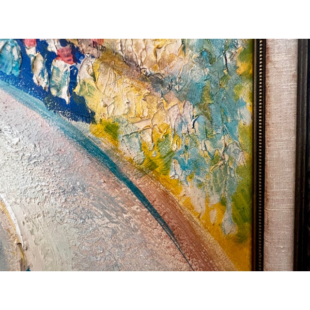 Mid-Century Madrid Matador: Vibrant 1960s Signed Oil Arena Painting For Sale - Image 4 of 8