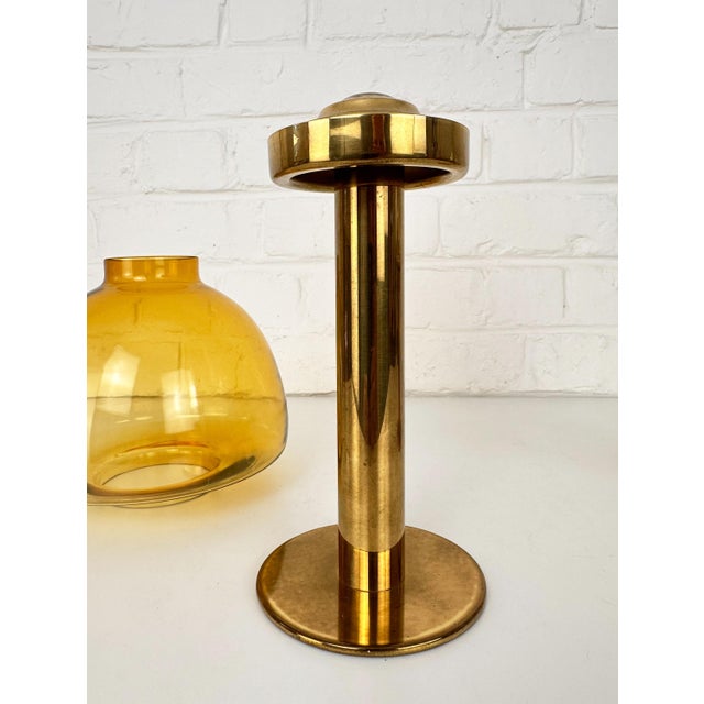 Metal L102/32 Brass and Glass Photophores by Hans-Agne Jakobsson for Markaryd, Sweden, 1970s, Set of 2 For Sale - Image 7 of 14