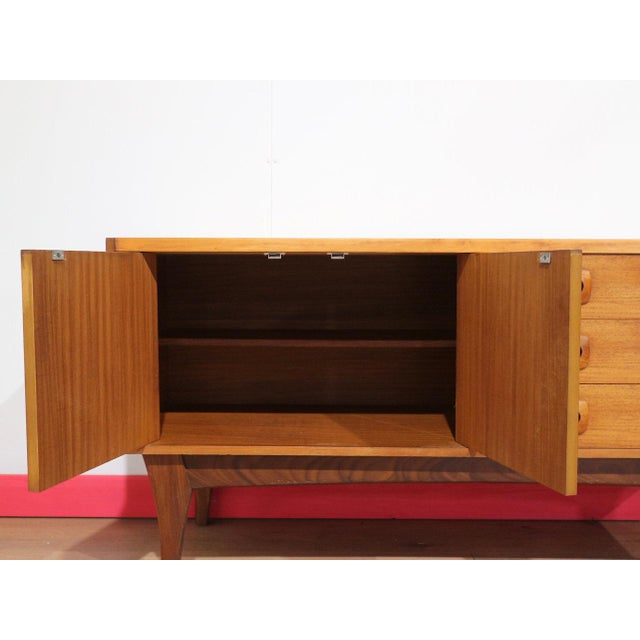 Brown Mid Century Modern Vintage Teak Credenza Sideboard Danish Style For Sale - Image 8 of 13