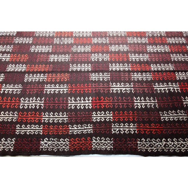 Textile Handmade Flatweave Turkish Vintage Kilim Rug - 9'1 X 8'9 For Sale - Image 7 of 14