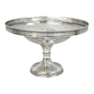Vintage Barker Ellis England Silver Plated Pedestal Compote Tazza Candy Dish For Sale