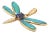 Kabana Opal Diamond Tanzanite 14k Yellow Gold Dragonfly Charm Pendant For Sale