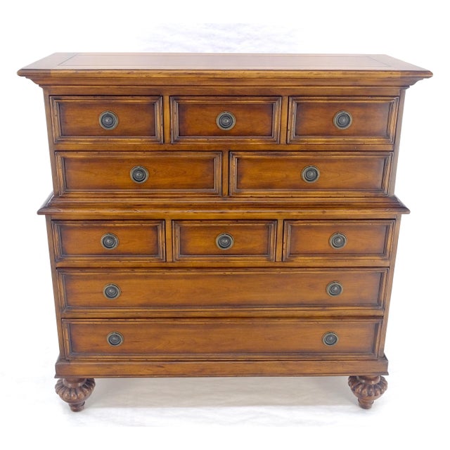 Baker 10 Drawer High Boy Chest Dresser Paper Lined Drawers MINT! For Sale - Image 9 of 18